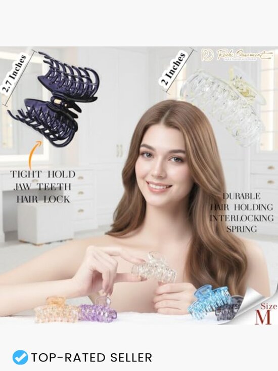 6 Pack Double Claw Hair Clips Strong Hold Non Slip Jaw Clamps for Thin Fine main image 4